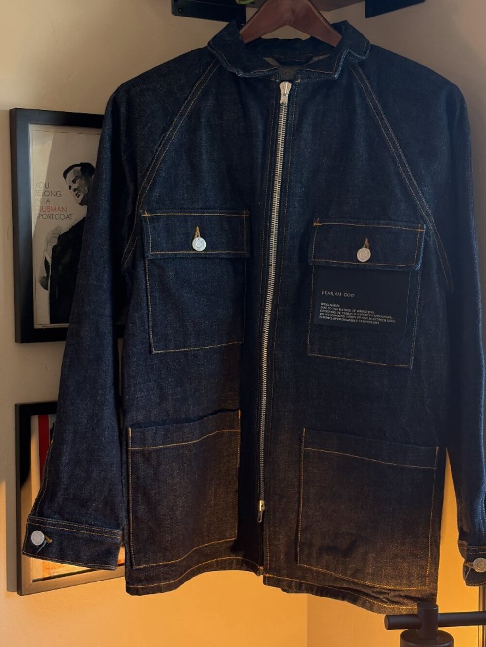 Fear Of God Denim Jacket selveged Indigo Extra Small but fits like a medium